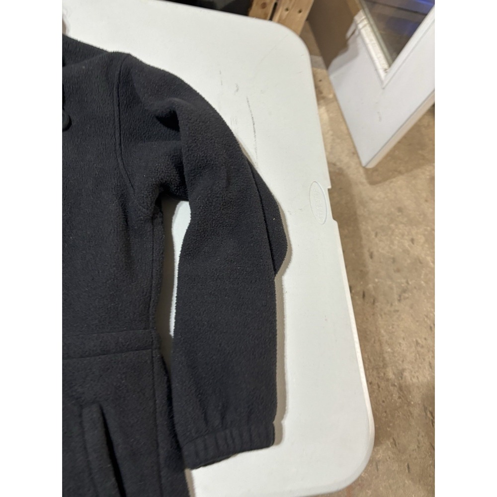Lands' End Fleece Jacket Women's ‎ Large Full Zip Sherpa Black Long Sleeve Lined - Picture 3 of 7